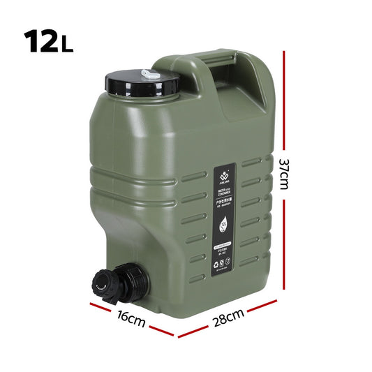 12L Water Container for Camping with Tap