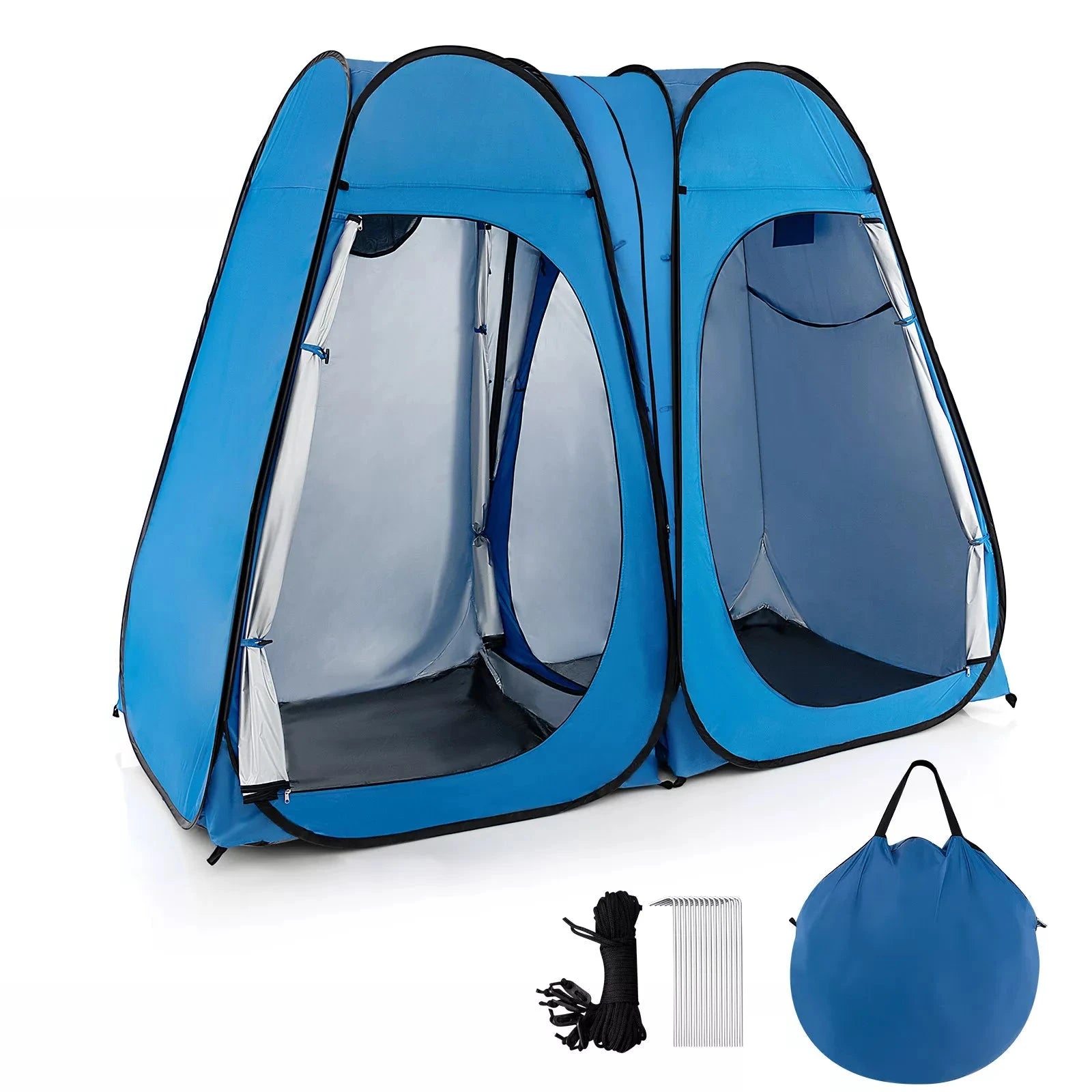 Double Pop-Up Dressing Tent Portable Shower for Camping or
