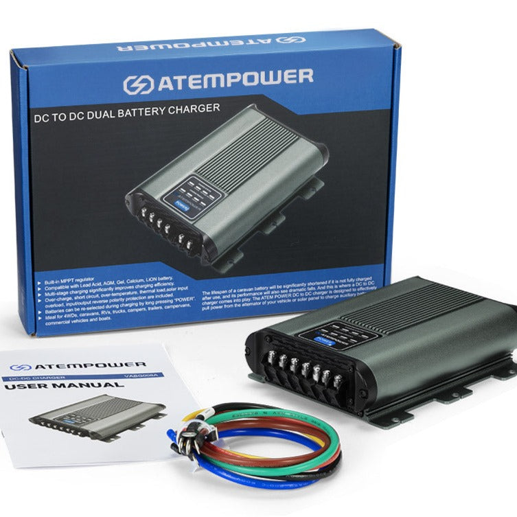 Atem Power 12V DC to DC Dual Battery Charger RV Caravan 20A 40A Battery
