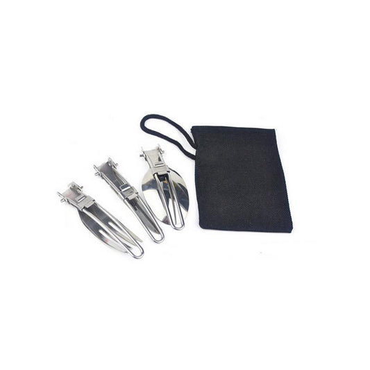 Foldable Stainless Steel Cutlery Set, Hiking - OnTrack Outdoor