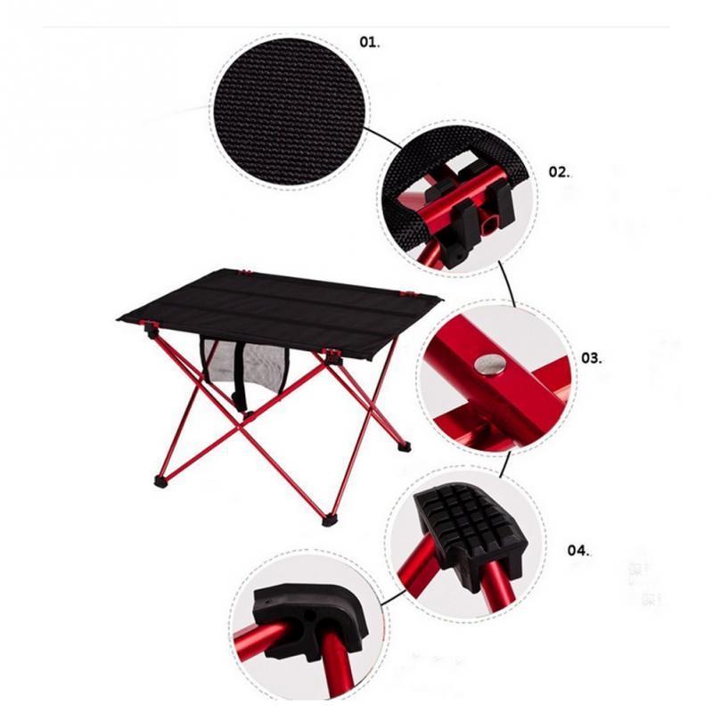 Portable Aluminum Folding Table - - Red,Silver,Blue