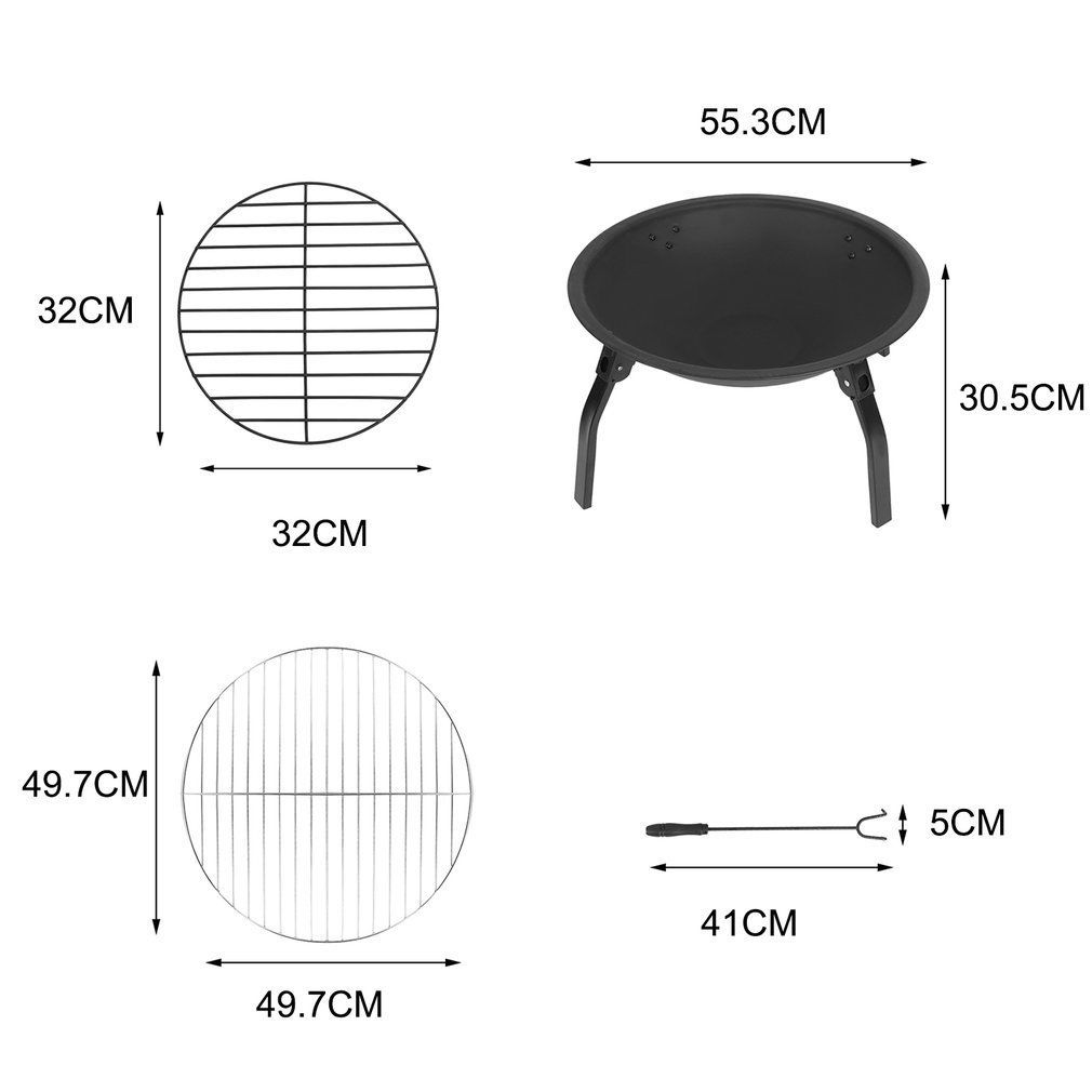 Portable Outdoor Firepit with Carry Bag - Winter - Default Title