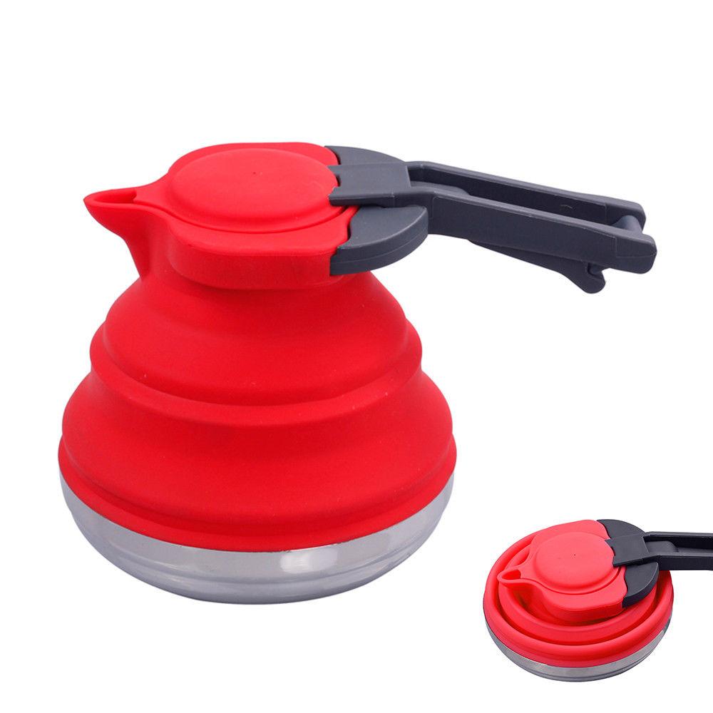 Silicone Collapsible Kettle - Hiking - Red,Blue,Pink,Green,Orange