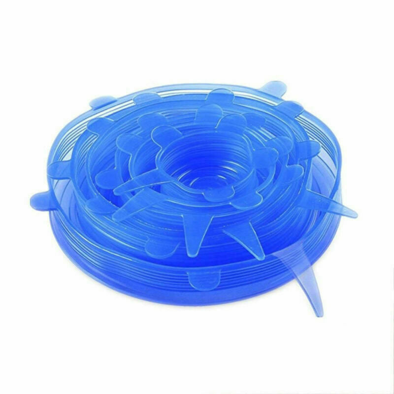Reusable Silicone Lids - Eco - white (6 pack),blue (6 pack)