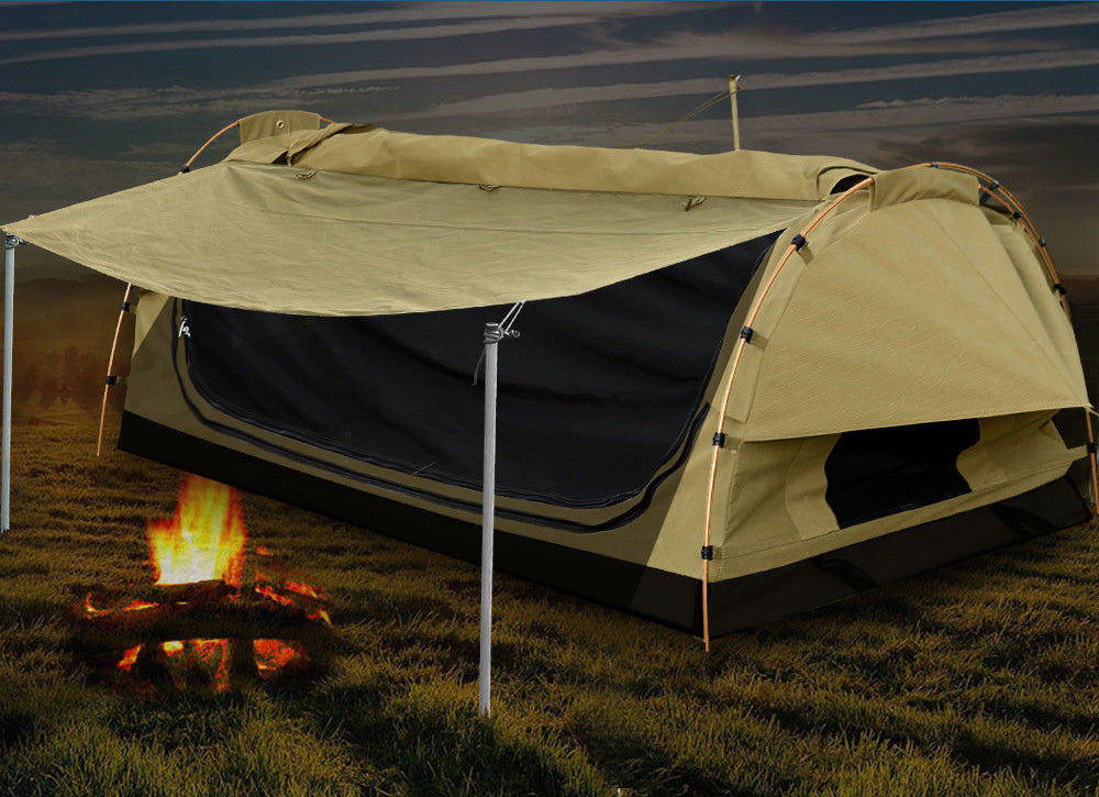 Single or Double Swag with Awning - Sleeping - King Single - Navy Blue,Double - Navy Blue,Double - Grey,(out-of-stock) King Single - Grey,(out-of-stock) King Single - Khaki,(out-of-stock) Double - Khaki