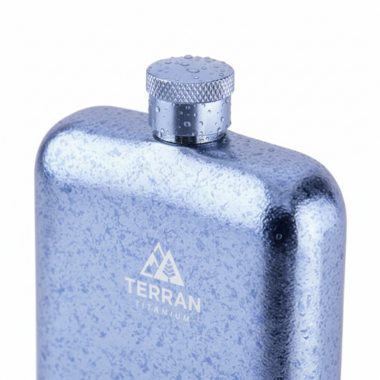 TERRAN Titanium Flask 170ml – Crystal Finish