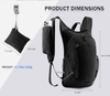 Black Ultra-Lightweight Packable Backpack (10L) - Foldable Daypack for Travel, Hiking & Sports