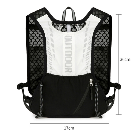 Black 5L Breathable Hydration Vest Pack - Sweat-Wicking Running Bag, Cross-border Cycling Backpack, Marathon Trail Travel Nylon Hiking Pack