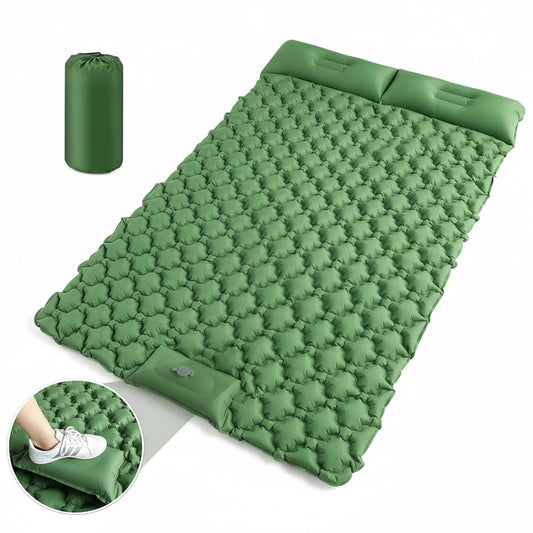 Double Inflatable Sleeping Pad with Built-in Pump