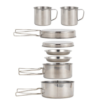 Camping Cookware Stainless Steel Kit 8pcs