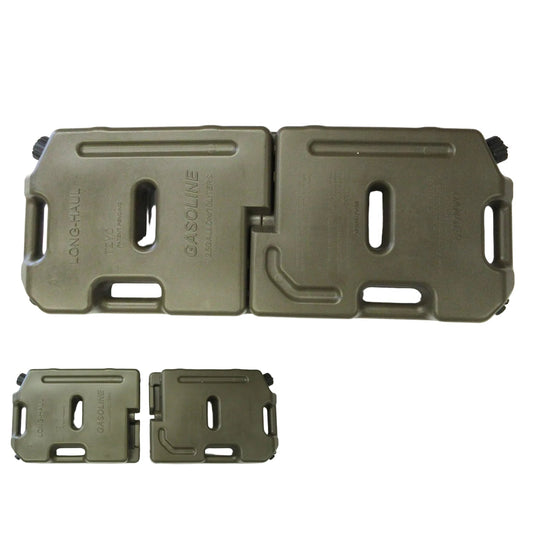 Two green gasoline cans