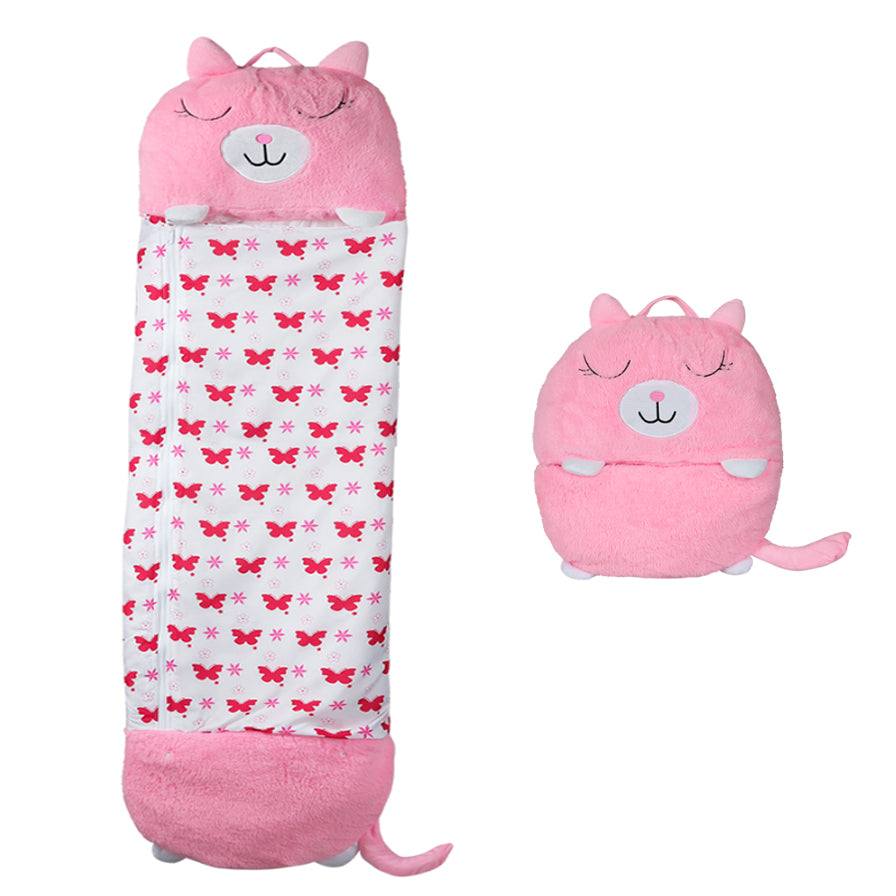 Kids Sleeping Bag and Cushion Animals Happy Children Napping Gift