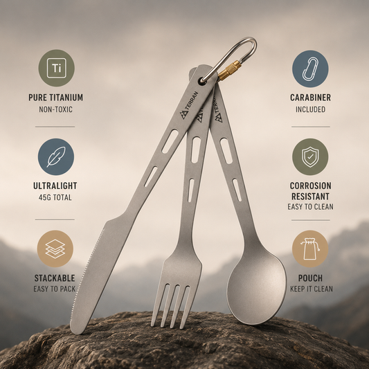 TERRAN 3-Piece Titanium Cutlery Set