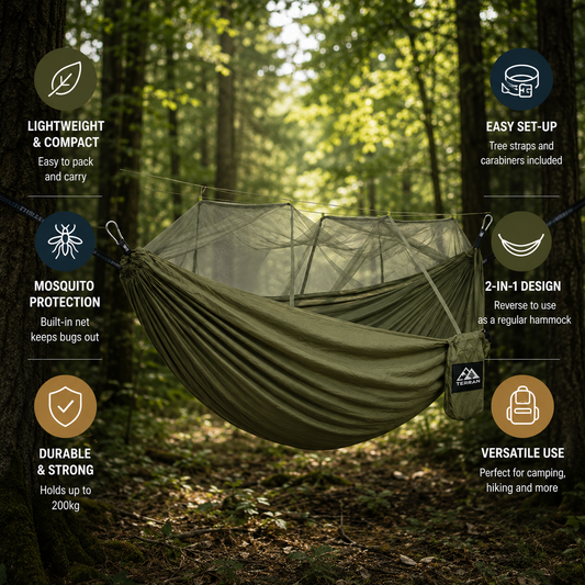 Terran Camping Hammock with Mosquito Net