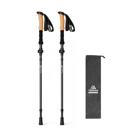 TERRAN Foldable Carbon Hiking Poles x2