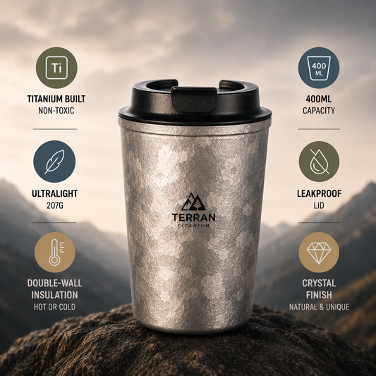 TERRAN Titanium Double Wall Coffee Cup 400ml