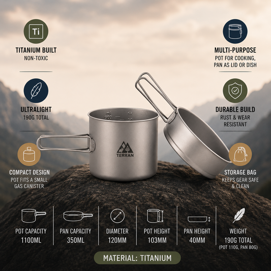 TERRAN 2-Piece Titanium Pot and Pan Cook Set