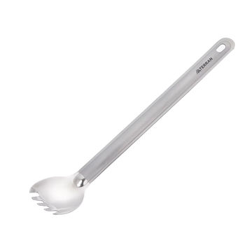 TERRAN Titanium Long Handle Spork with Polished Bowl