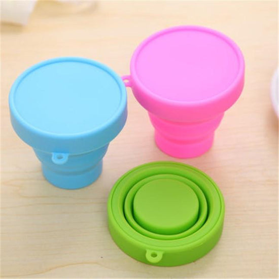 4x Folding Silicone Cups - Hiking - Pink,Blue,Green,Yellow,Mixed each color