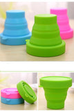 4x Folding Silicone Cups - Hiking - Pink,Blue,Green,Yellow,Mixed each color