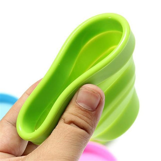 4x Folding Silicone Cups - Hiking - Pink,Blue,Green,Yellow,Mixed each color