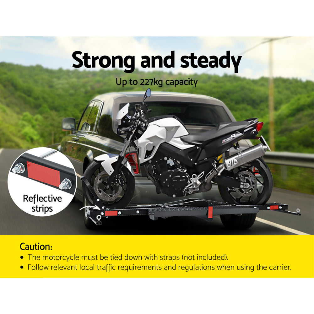 Motorbike Carrier Rack Ramp Towbar Motorcycle Dirt Bike Holder Black ...