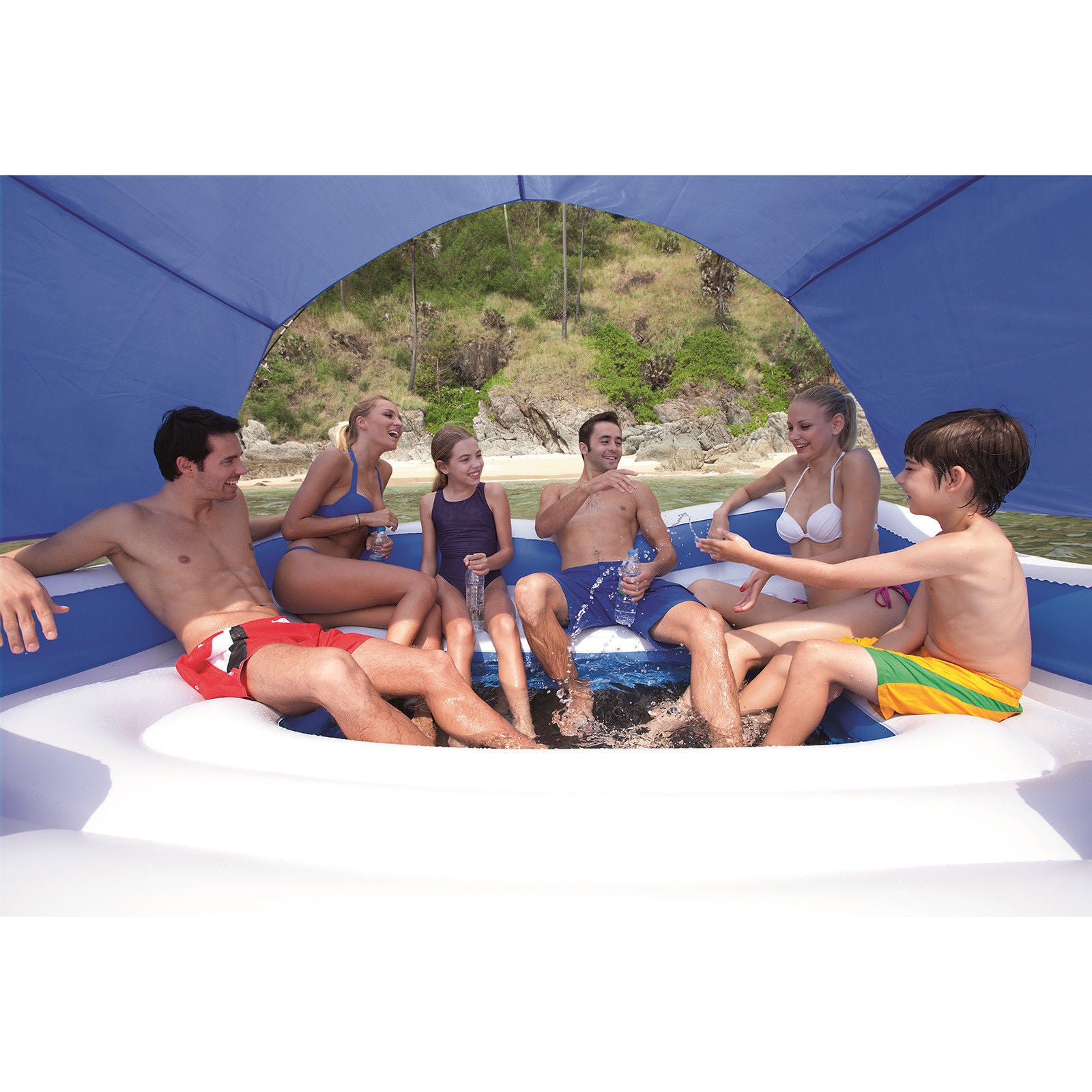 Inflatable Island with Removable Sun Shade - - Default Title