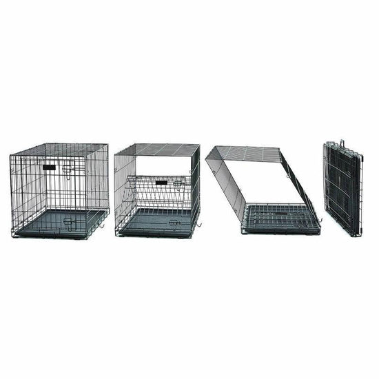 Folding Pet Cage - Pet - (XS): 61 x 43.5 x 50cm,(S): 77 x 48 x 54cm,(M): 91 x 57 x 63cm,(L): 105 x 69 x 77.5 cm,(XL): 120 x 74 x 80cm