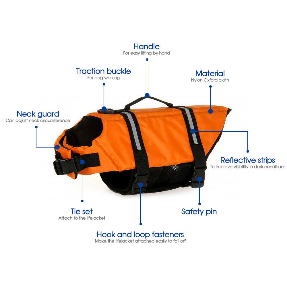 Dog Life Jacket - Pet - XS,S,M,L,XL