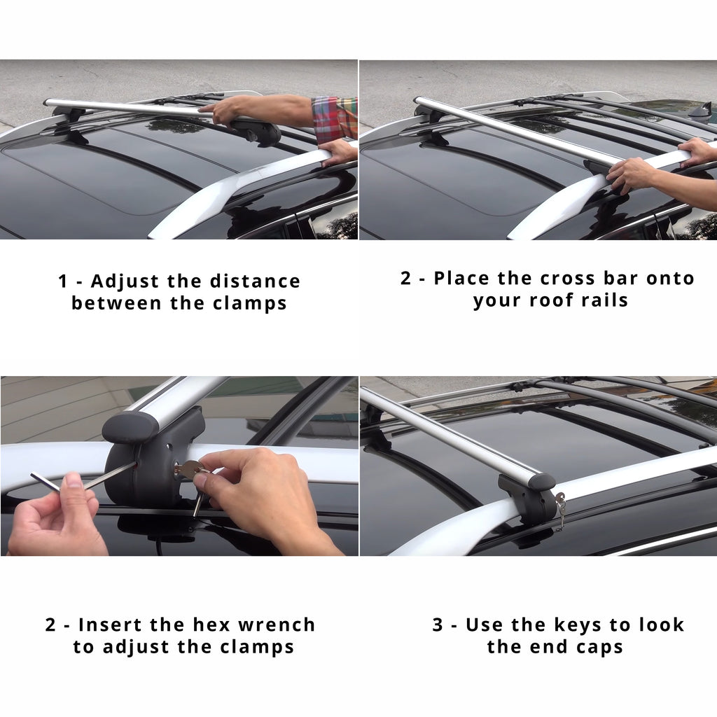 Universal Roof Cross Bars Black, Cargo Luggage Rack