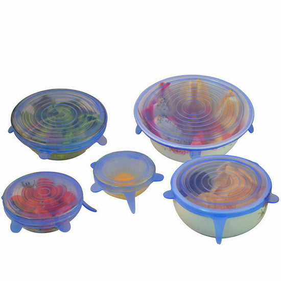 Reusable Silicone Lids - Eco - white (6 pack),blue (6 pack)