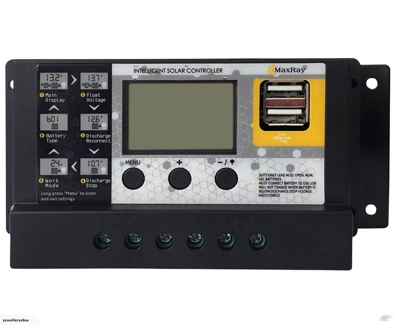 Dual USB Solar Regulator with LCD 10/20/30A | Offgrid and Camping ...